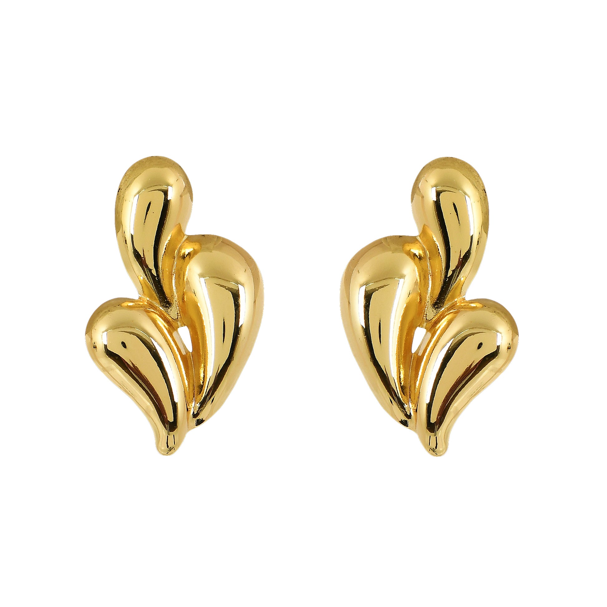 Gold Abstract Art Studs For Women – versatile gold stud earrings for both casual and festive wear