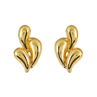 Gold Abstract Art Studs For Women – versatile gold stud earrings for both casual and festive wear