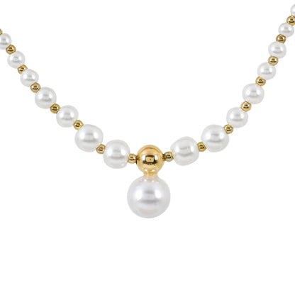Gold Bead & Pearl Necklace for Women – perfect as a thoughtful pearl necklace gift for her
