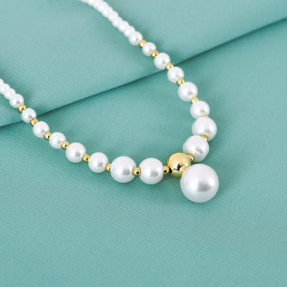 Gold Bead & Pearl Necklace for Women – one of the most trendy women's necklaces with timeless elegance