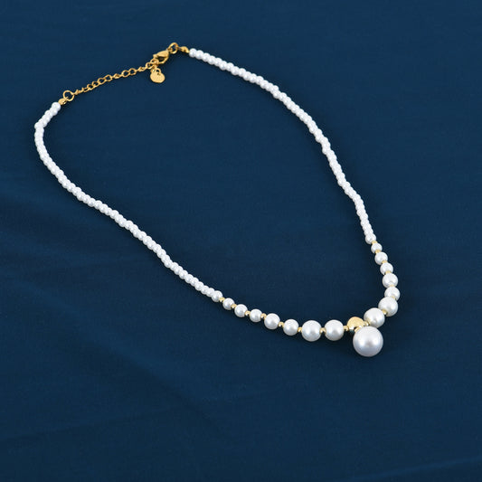 Gold Bead & Pearl Necklace for Women – a stunning women's pearl necklace for everyday and festive wear