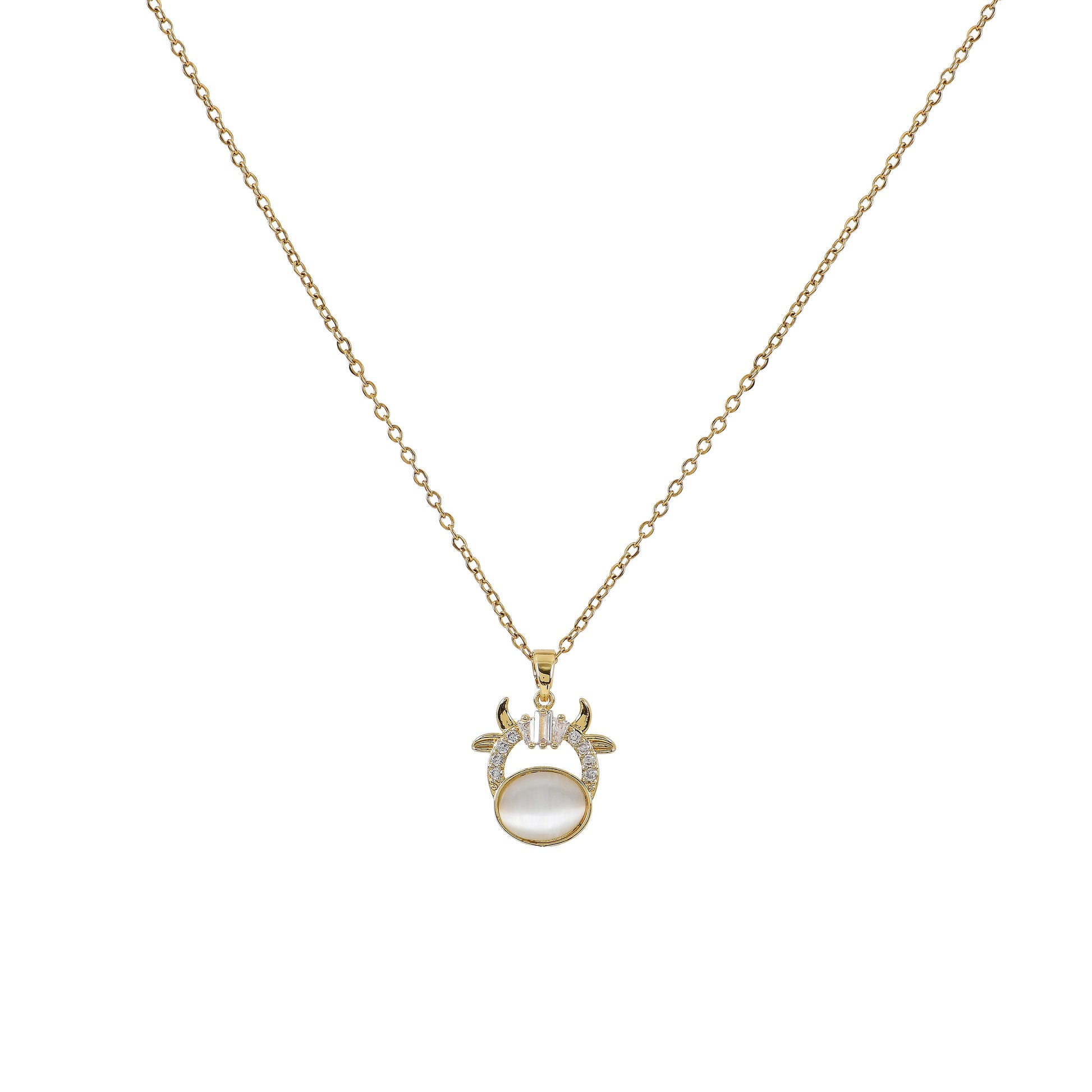 Gold Cow Symbol Pendant Necklace for Women – elegant and fancy necklace for women with a timeless touch