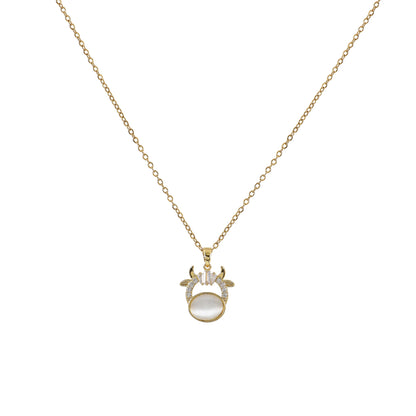 Gold Cow Symbol Pendant Necklace for Women – elegant and fancy necklace for women with a timeless touch