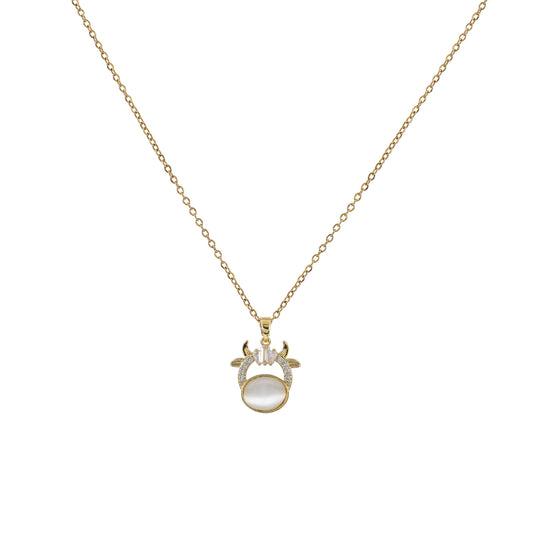 Gold Cow Symbol Pendant Necklace for Women – elegant and fancy necklace for women with a timeless touch