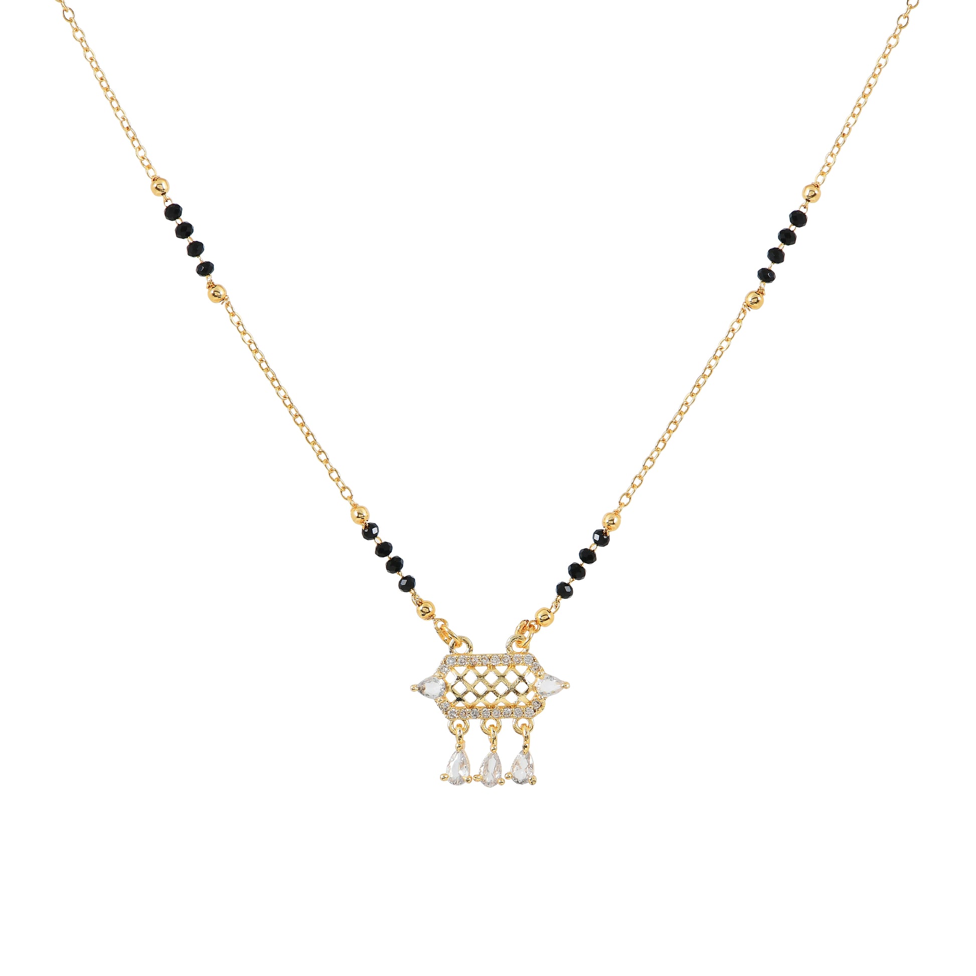 Gold CZ Charm Mangalsutra For Women with gold mangalsutra designs latest trend for stylish look