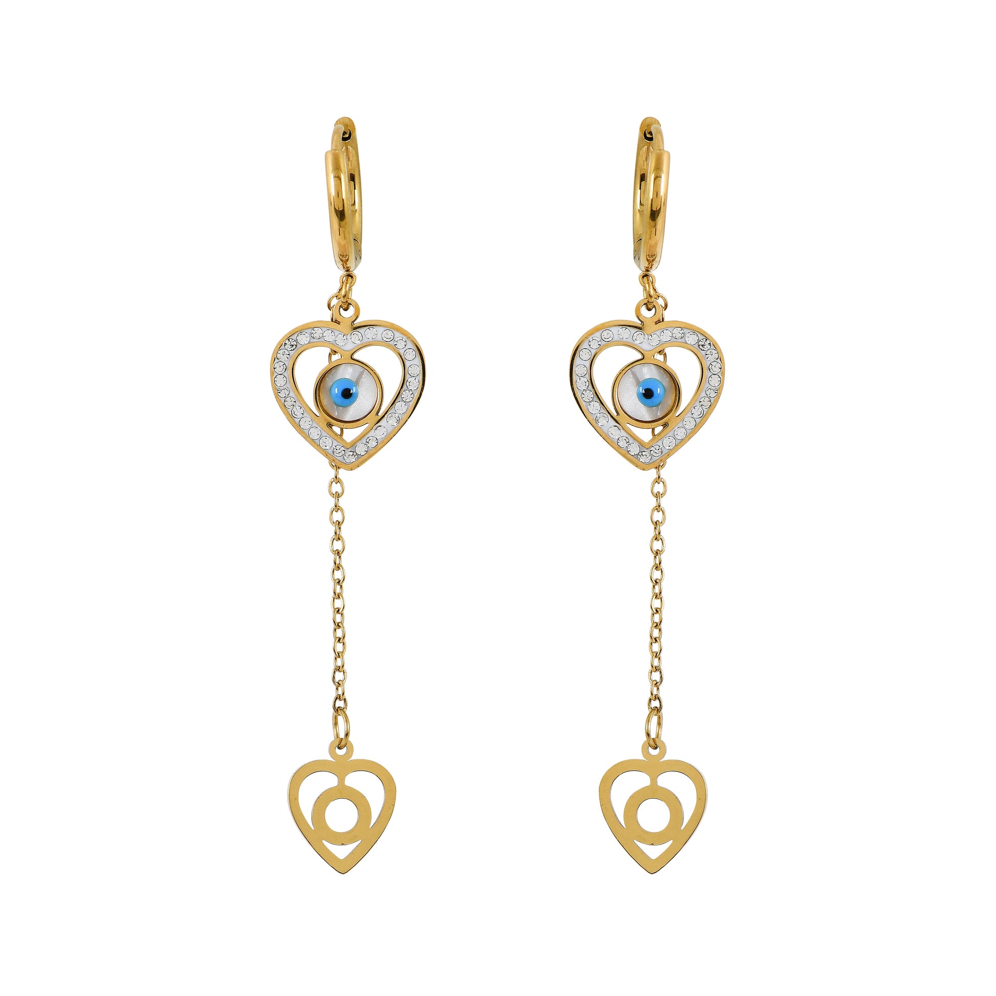 Gold Evil Eye Earrings For Women – modern eye earrings design with symbolic style and premium shine