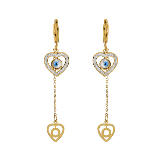Gold Evil Eye Earrings For Women – modern eye earrings design with symbolic style and premium shine