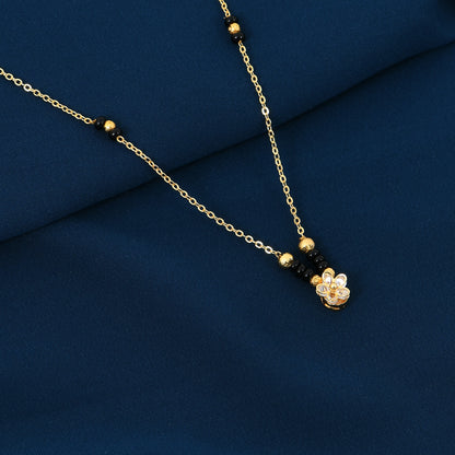 Gold Floral CZ Mangalsutra for Women – trendy celebrity mangalsutra design
