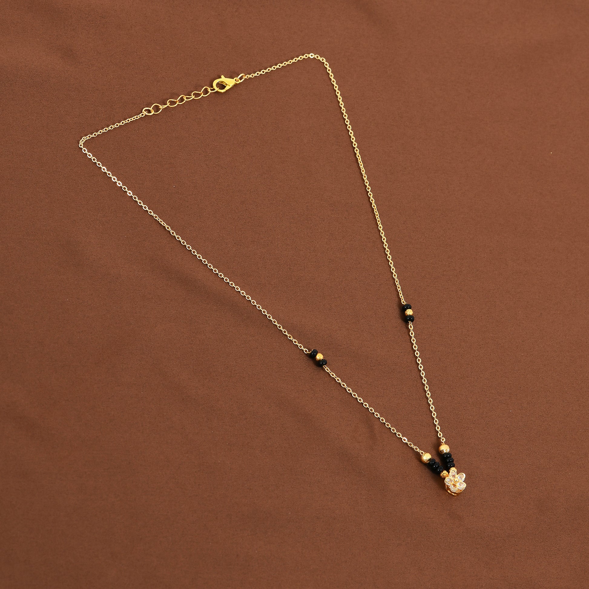 Gold Floral CZ Mangalsutra for Women – stylish and modern ladies mangalsutra