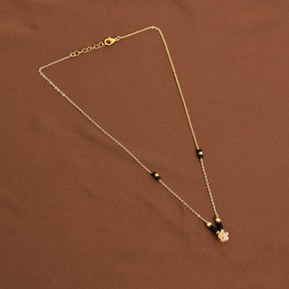 Gold Floral CZ Mangalsutra for Women – stylish and modern ladies mangalsutra