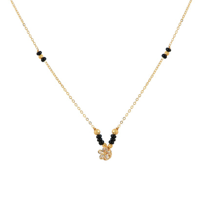 Gold Floral CZ Mangalsutra for Women – elegant lightweight mini mangalsutra