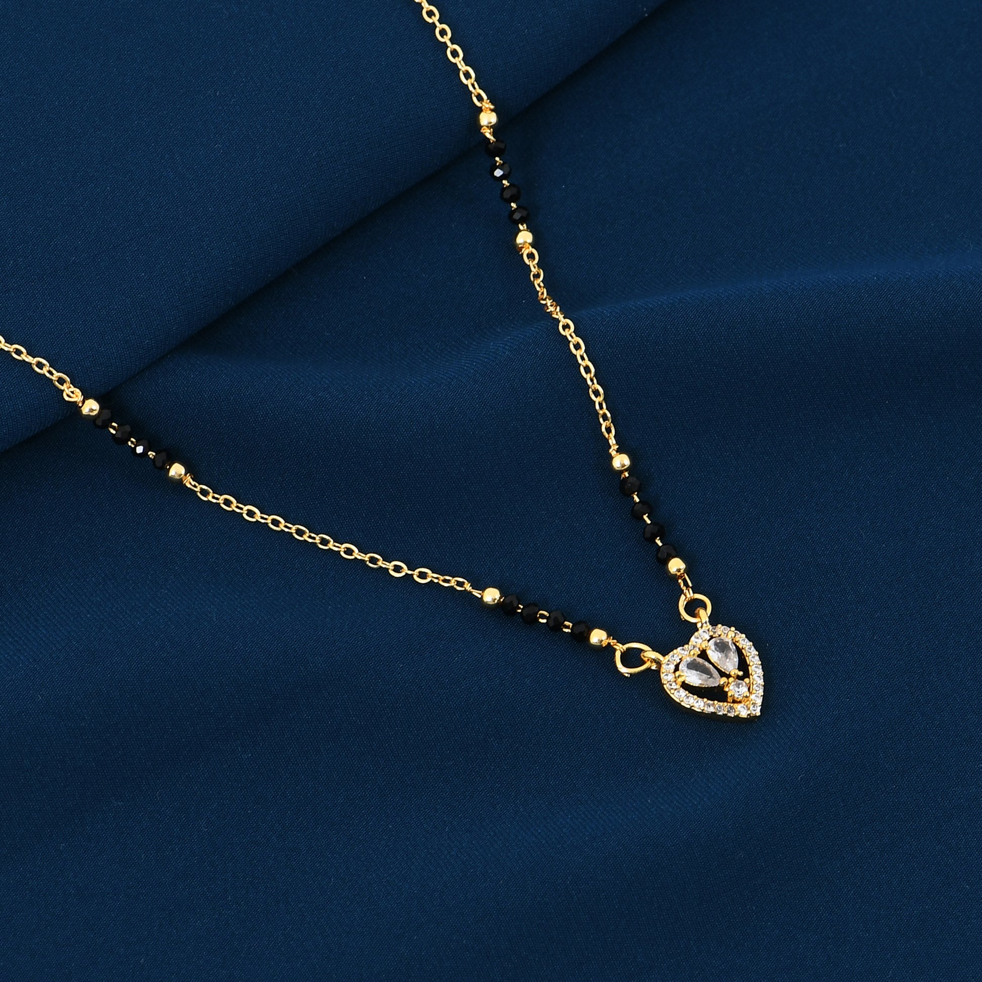 Gold Heart Mangalsutra for Women – lightweight daily wear mangalsutra