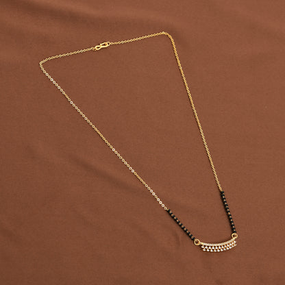 Gold Minimal CZ Mangalsutra Pendant – modern and sleek design for women