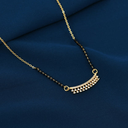 Gold Minimal CZ Modern Mangalsutra Design – chic and minimalistic jewelry style