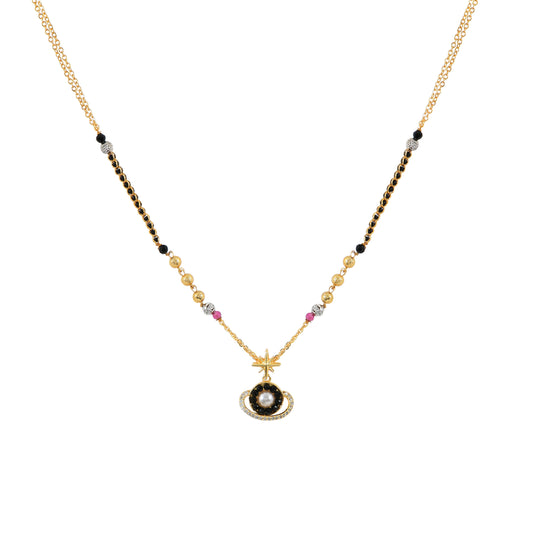 Gold Planet Pearl Mangalsutra For Women – elegant artificial mangalsutra design