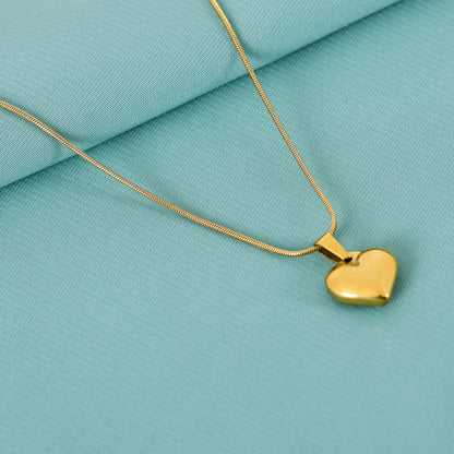 Gold Puffy Heart Necklace for Women – a stylish and timeless heart necklace design for girls and women