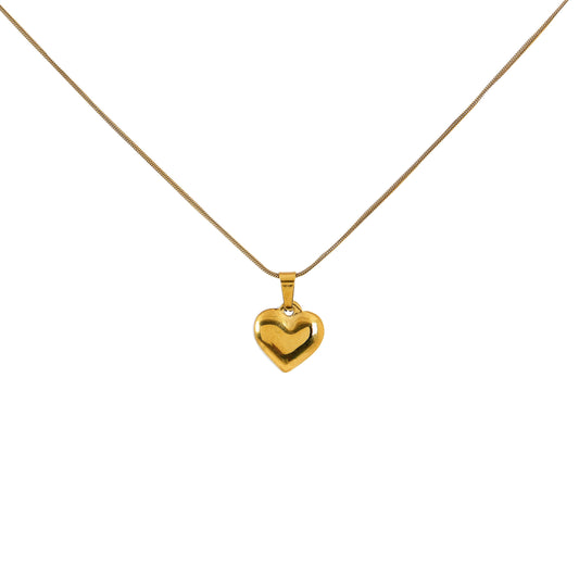 Gold Puffy Heart Necklace for Women – perfect choice in heart necklaces for women for gifting or everyday wear