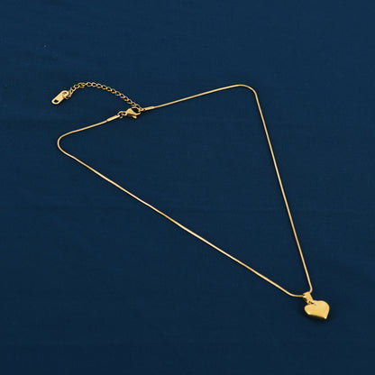 Gold Puffy Heart Necklace for Women – elegant heart pendant necklace for casual, festive, or gifting use