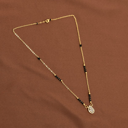 Gold Teardrop CZ Mangalsutra for Women – premium cz diamond mangalsutra style