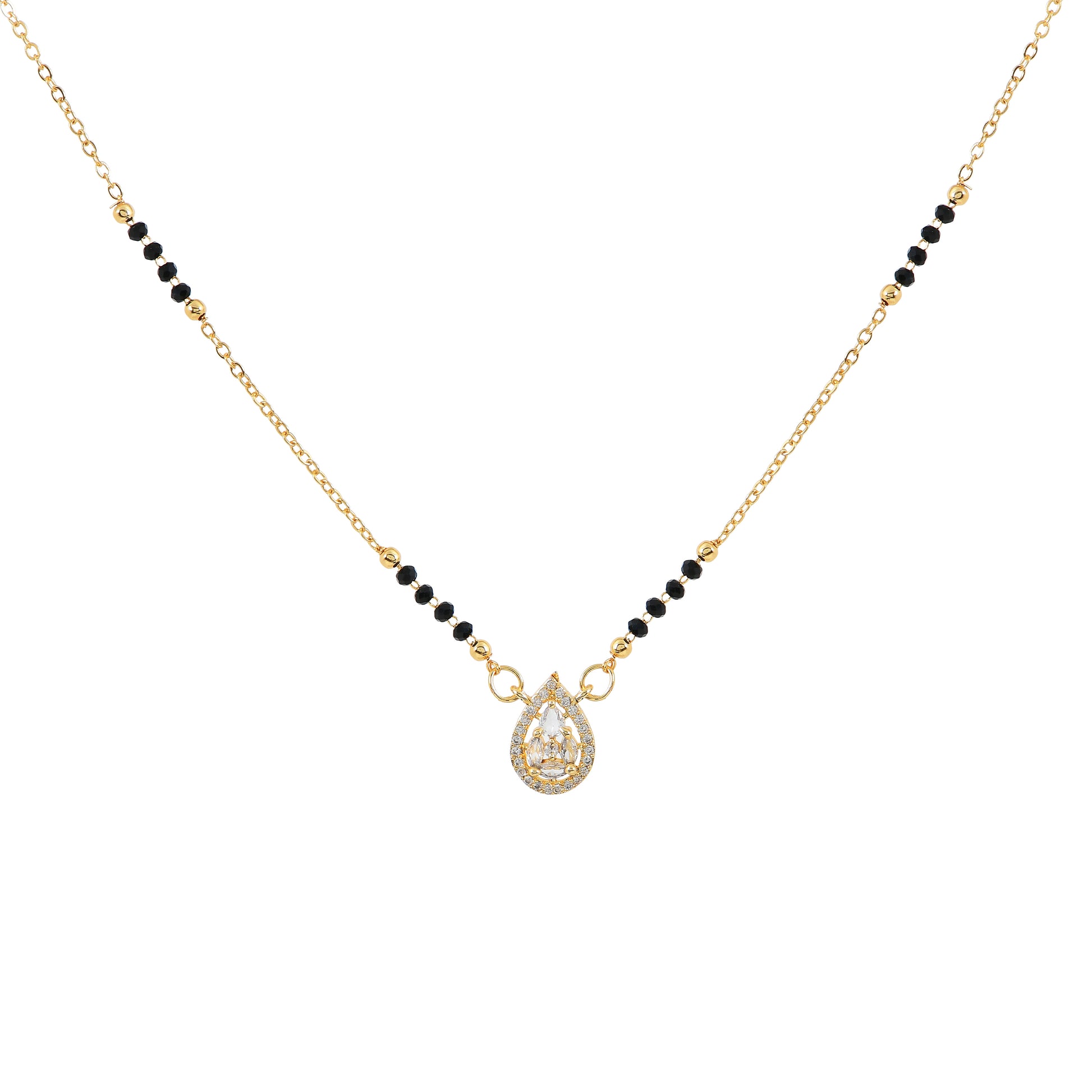 Gold Teardrop CZ Mangalsutra for Women – buy cz mangalsutra online in latest designs