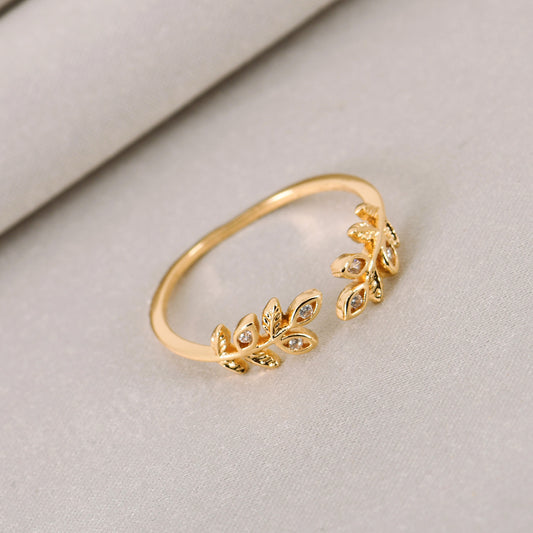 Golden Nature Grace CZ Ring For Women – a timeless and simple gold ring for women for everyday elegance