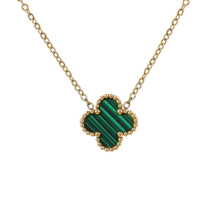 Green Clover necklace – a perfect birthday gift for sister with elegant gold finish and delicate pendant design