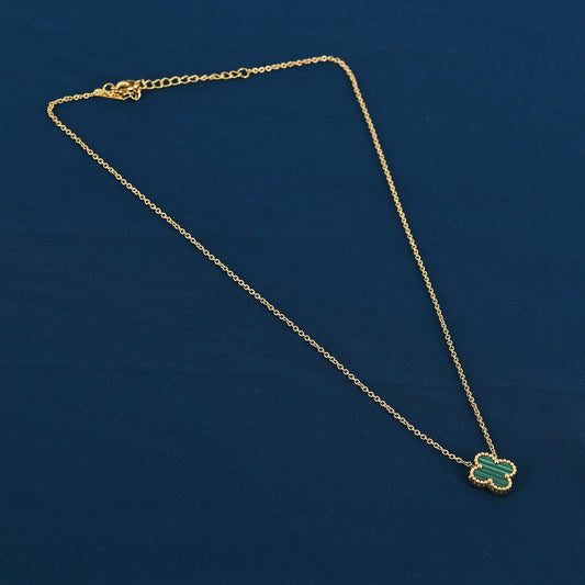 Green Clover gold chain necklace for women with a sleek, elegant design for daily and festive wear