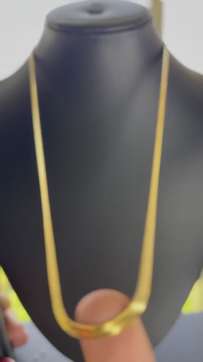 Men’s Gold Flat Snake Chain – 22 Inch