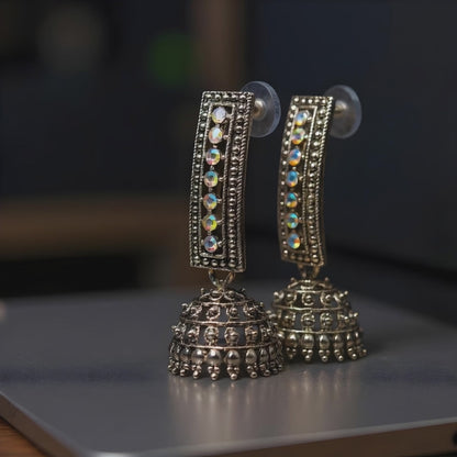 Vintage Oxidized Jhumka For Women Combo – Set of 4 available as stylish jhumkas combo online at Rosvint