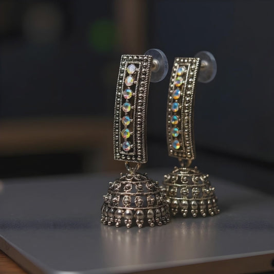 Vintage Oxidized Jhumka Combo – Set of 4