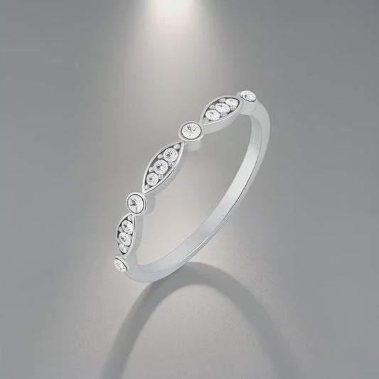 4-Piece Silver CZ Ring For Women Combo Set
