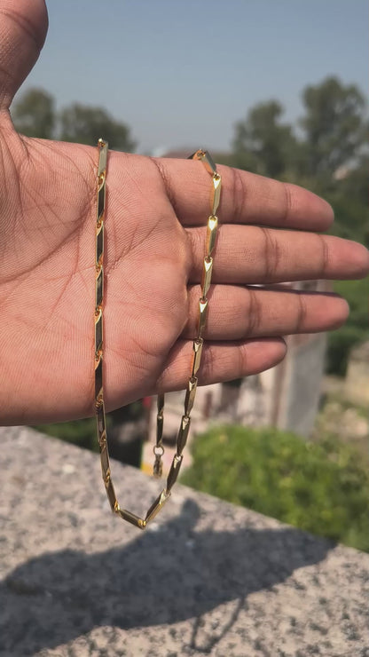 Men’s Gold Bar Link Chain – 22 Inch