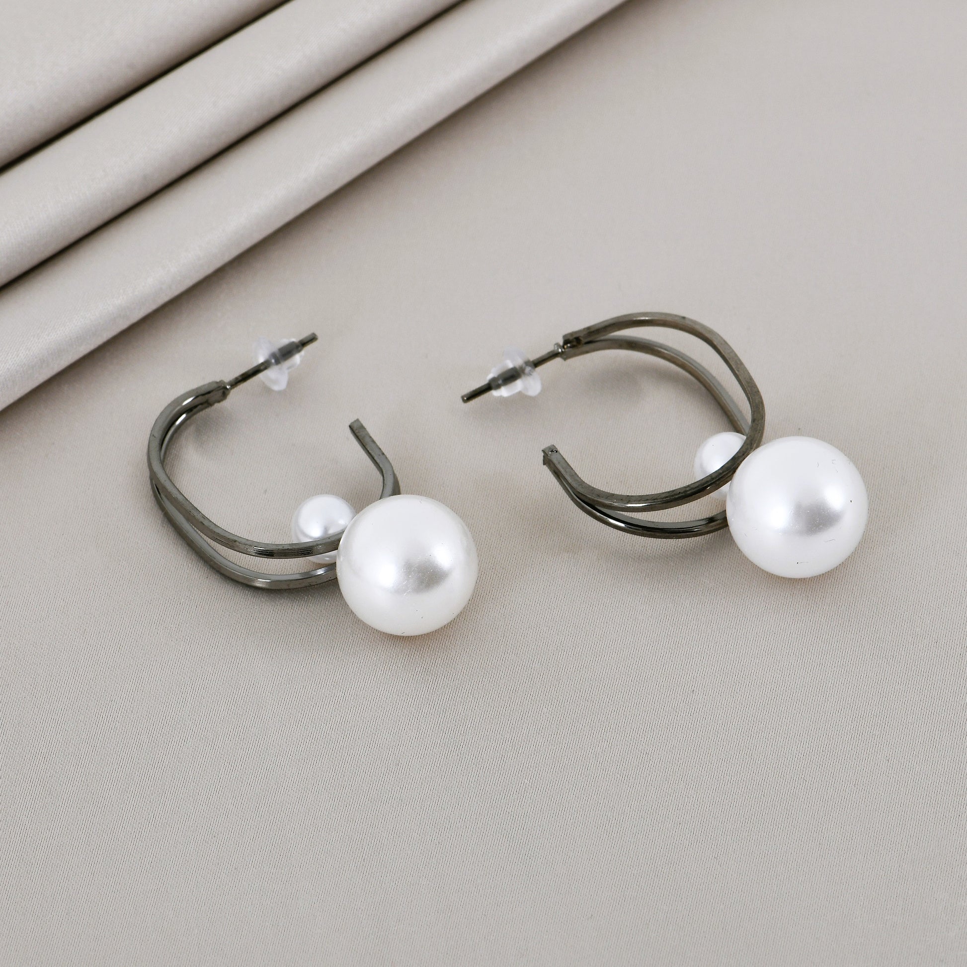 Pearl Earrings Combo Set for Women – 4 Styles with silver and pearl earrings perfect for gifting and parties