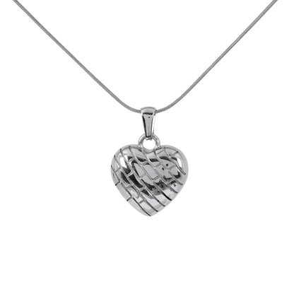 Silver Puffy Heart Necklace for Women – romantic heart pendant necklace, lightweight and adjustable