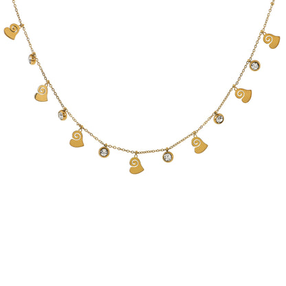 Spiral Heart Diamond Tanmaniya Design Necklace with a sleek and minimalist chain necklace style for women