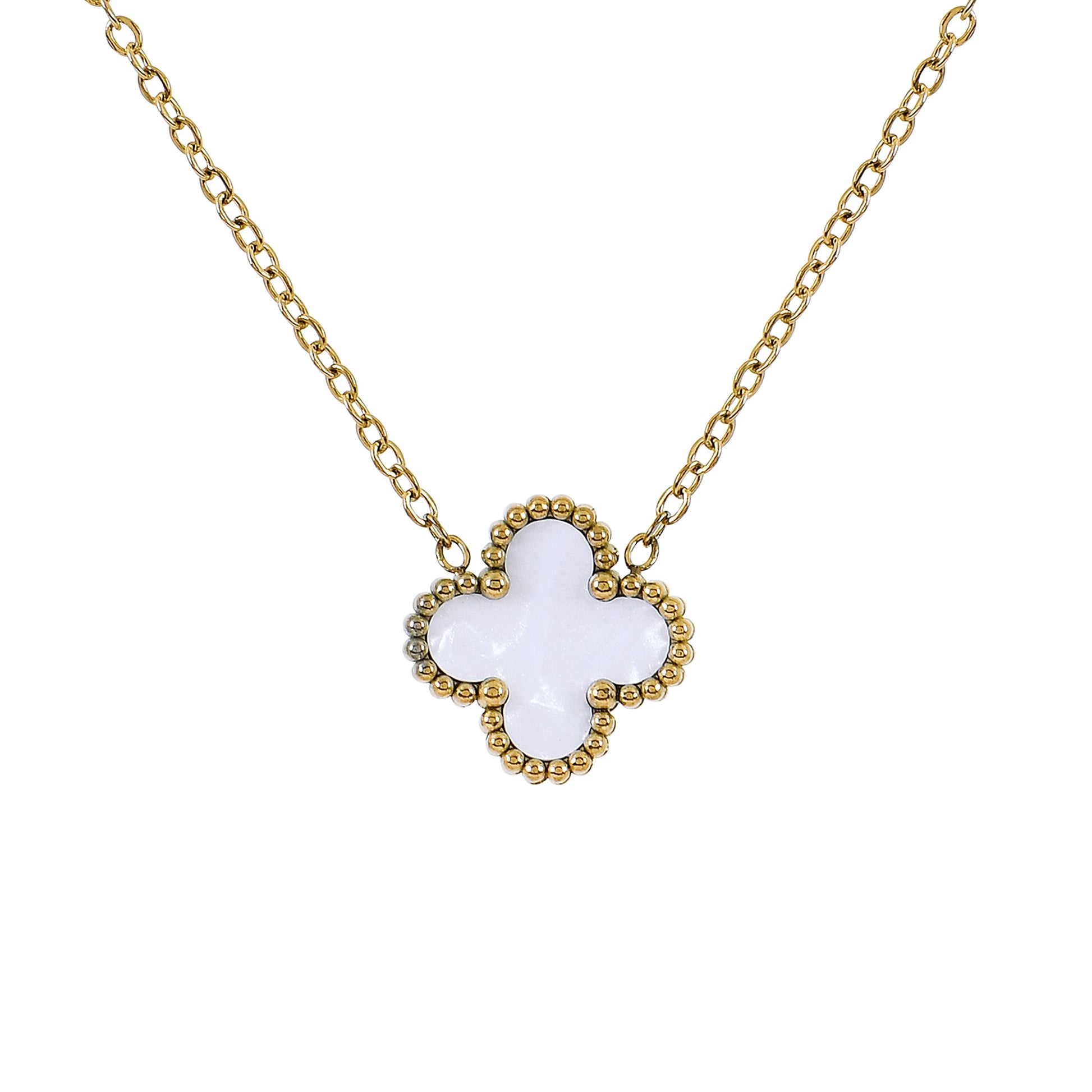 White Shell Clover – one of the most unique necklaces for women, designed for standout elegance